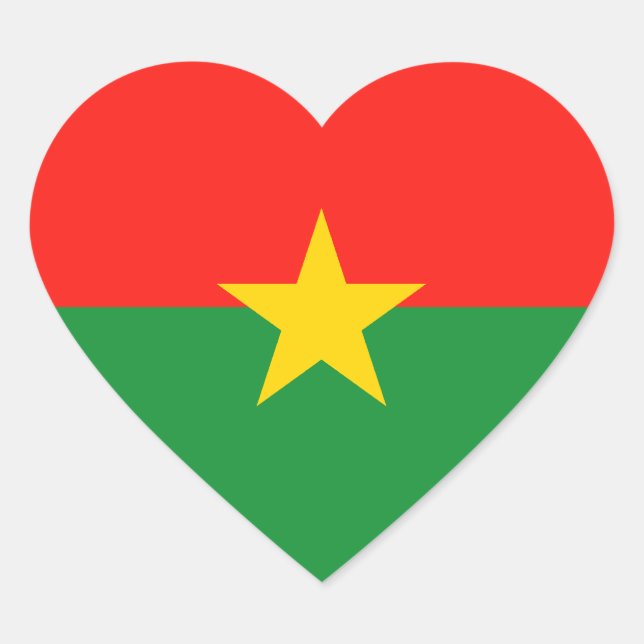 Sticker Coeur Drapeau Burkina Faso (Devant)