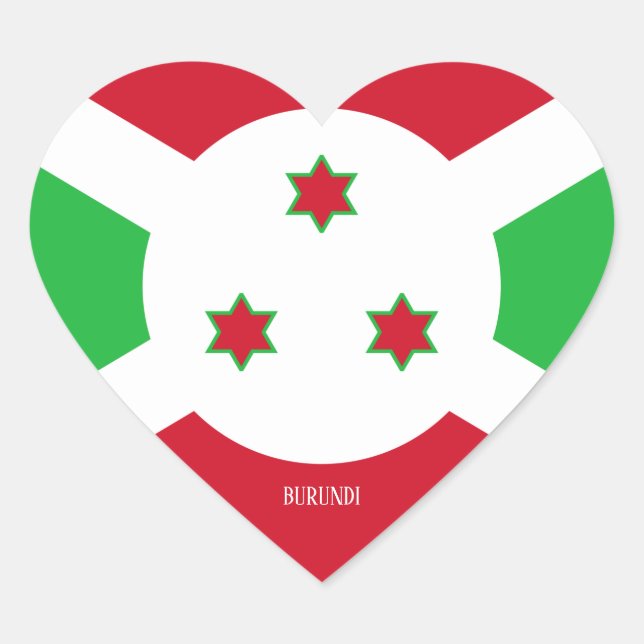 Sticker Cœur Drapeau Burundi Splendide patriotique (Devant)