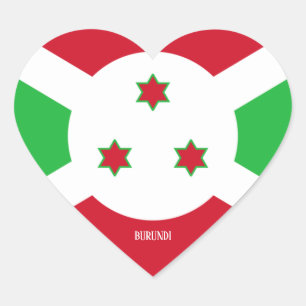 Sticker Cœur Drapeau Burundi Splendide patriotique