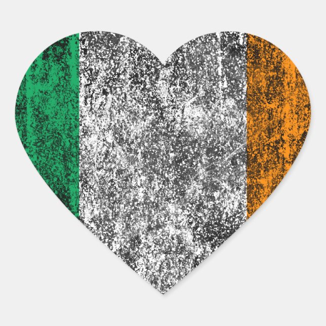 Sticker Cœur drapeau cardiaque irlandais (Devant)