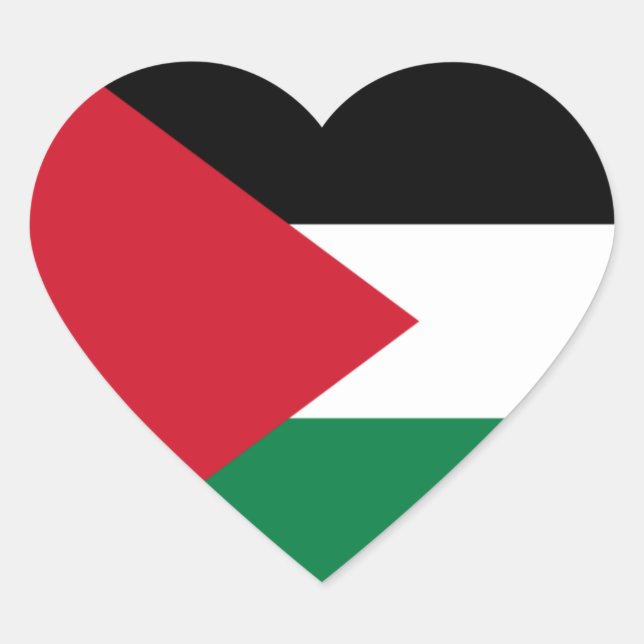 Sticker Cœur Drapeau cardiaque palestinien (Devant)