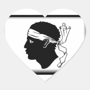 Sticker Cœur Drapeau Corse