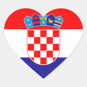 Sticker Cœur Drapeau Croatie