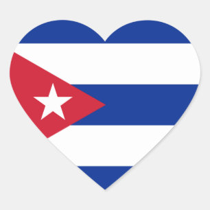 Sticker Cœur Drapeau Cuba Splendide patriotique