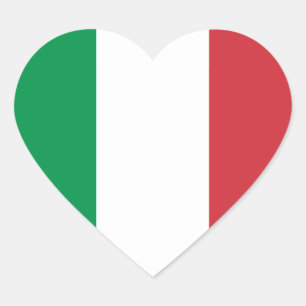Sticker Cœur Drapeau d'autocollant de l'Italie