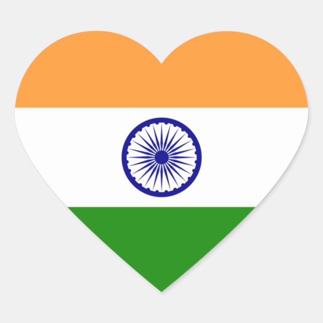 Sticker Cœur Drapeau de coeur indien (Devant)