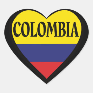 Sticker Coeur drapeau de Colombie