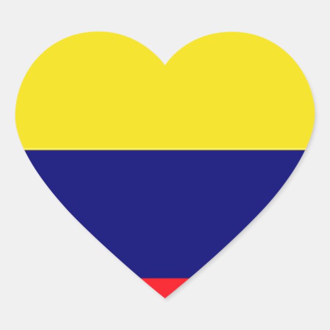Sticker Cœur Drapeau de Colombie (Devant)