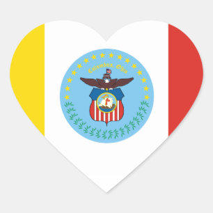 Sticker Cœur Drapeau de Columbus, Ohio