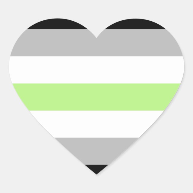 Sticker Cœur Drapeau de fierté agender (Devant)