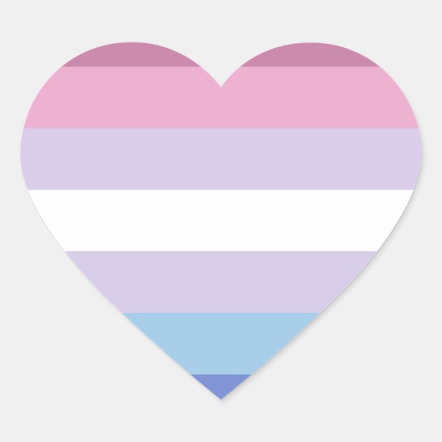 Sticker Cœur Drapeau de fierté bigendre (Devant)