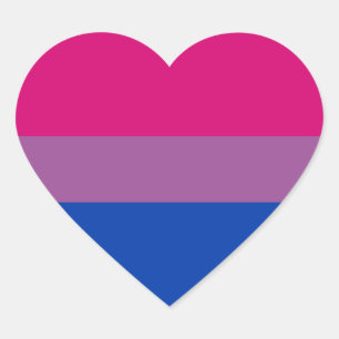 Sticker Cœur Drapeau de fierté bisexuel