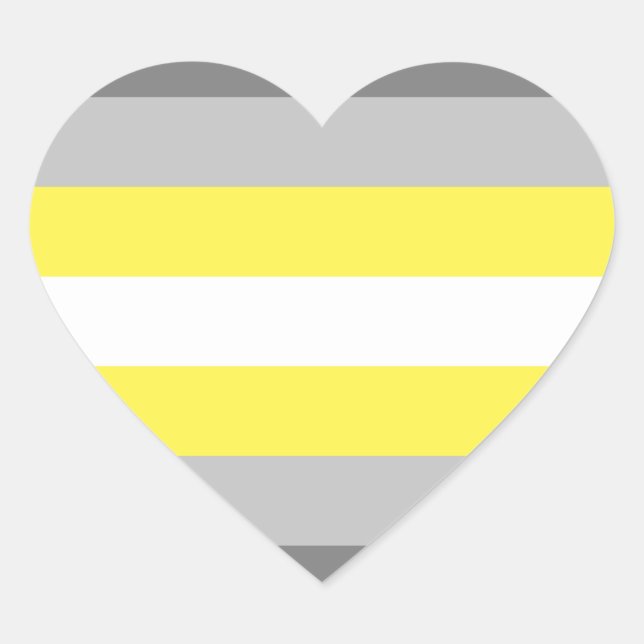 Sticker Cœur Drapeau de fierté demigender (Devant)