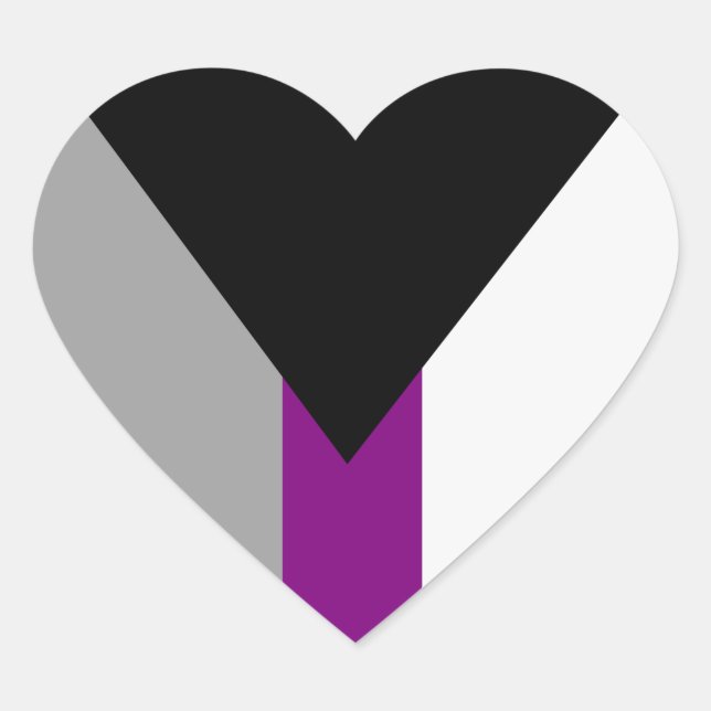 Sticker Cœur Drapeau de fierté demisexuel (Devant)