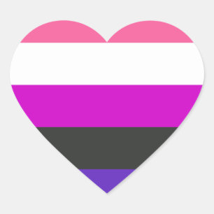 Sticker Cœur Drapeau de fierté genderfluid