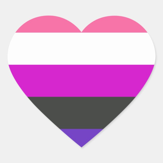 Sticker Cœur Drapeau de fierté genderfluid (Devant)