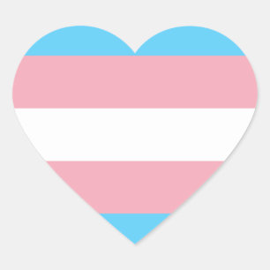 Sticker Cœur Drapeau de fierté transgenre
