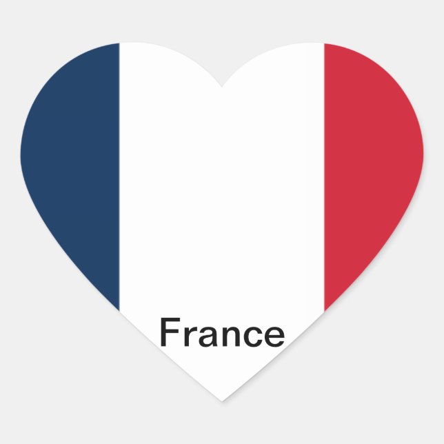 Sticker Cœur Drapeau de France (Devant)