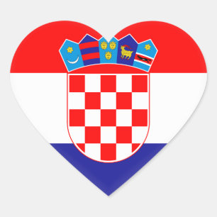 Sticker Cœur Drapeau de la Croatie (Croate)