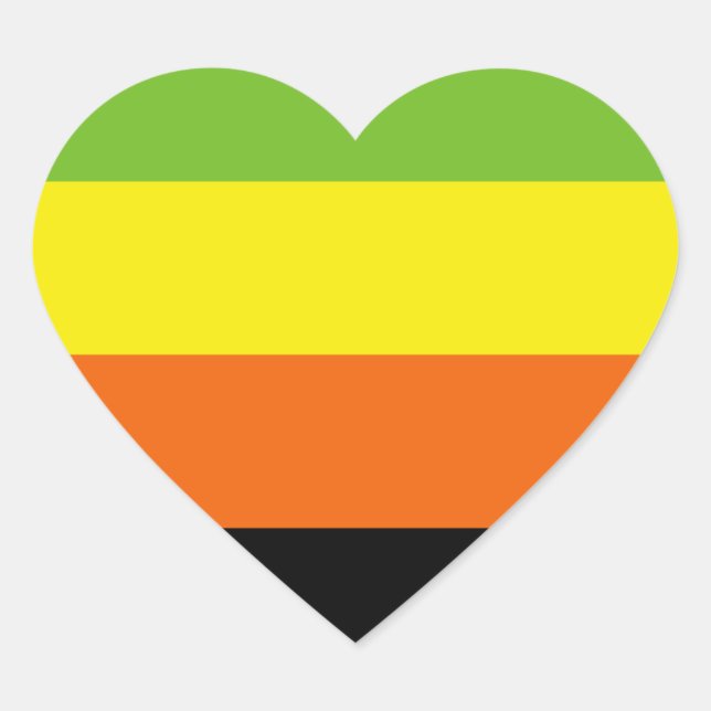 Sticker Cœur Drapeau de la fierté aromantique (Devant)