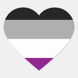 Sticker Cœur Drapeau de la fierté asexuelle