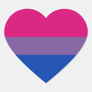 Sticker Cœur Drapeau de la fierté bisexuelle