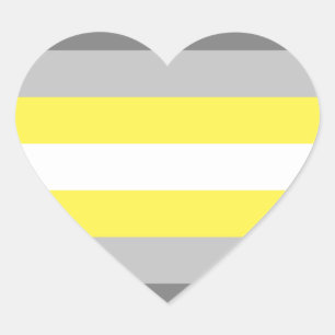 Sticker Cœur Drapeau de la fierté de Demigender