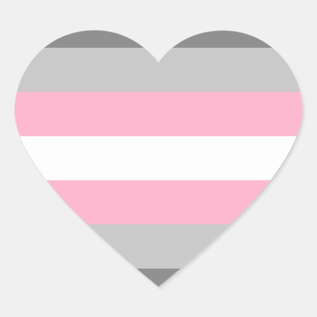 Sticker Cœur Drapeau de la Fierté de démigirl (Devant)