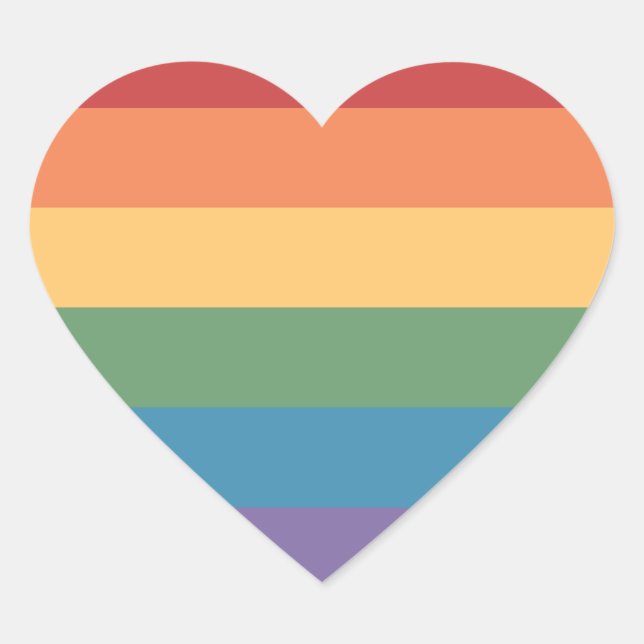Sticker Cœur Drapeau de la fierté gay Cœur Heathered (Devant)