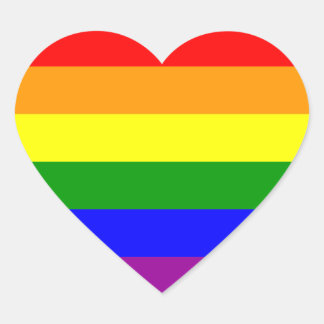 Sticker Cœur Drapeau de la fierté gay / Drapeau arc-en-ciel