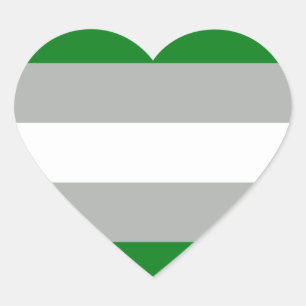Sticker Cœur Drapeau de la fierté grise romantique