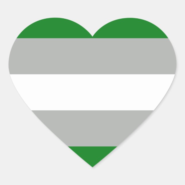 Sticker Cœur Drapeau de la fierté grise romantique (Devant)