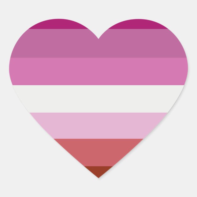 Sticker Cœur Drapeau de la fierté lesbienne (Devant)