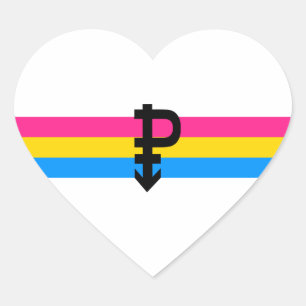 Sticker Cœur Drapeau de la fierté Pansexual