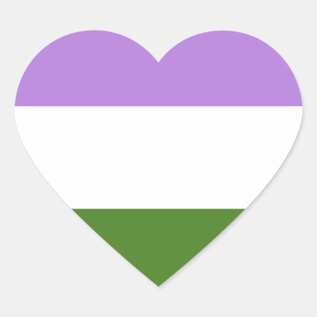 Sticker Cœur Drapeau de la fierté queer (Devant)