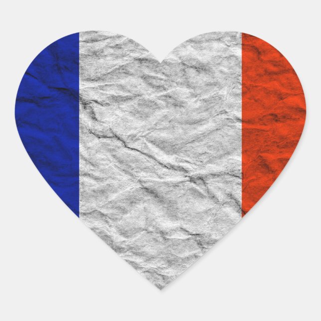 Sticker Cœur drapeau de la france (Devant)