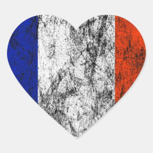 Sticker Cœur drapeau de la france