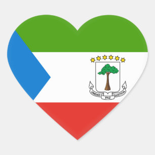 Sticker Cœur Drapeau de la Guinée équatoriale