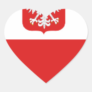 Sticker Cœur drapeau de la pologne