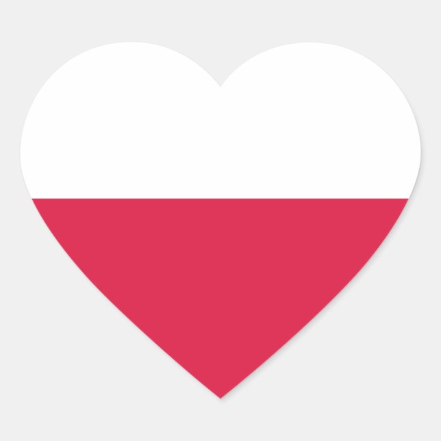 Sticker Cœur Drapeau de la Pologne (Devant)