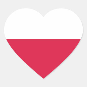 Sticker Cœur Drapeau de la Pologne
