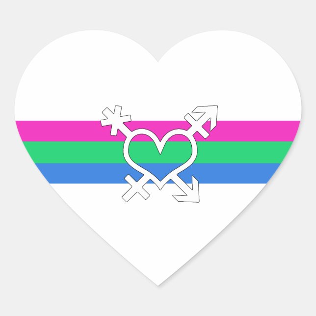 Sticker Cœur Drapeau de la Pride (Devant)