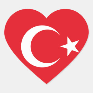 Sticker Cœur drapeau de la turquie