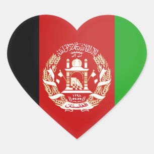Sticker Cœur Drapeau de l'Afghanistan
