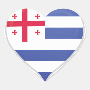 Sticker Cœur drapeau de l'amour de l'Ajarie fierté cœur autocol