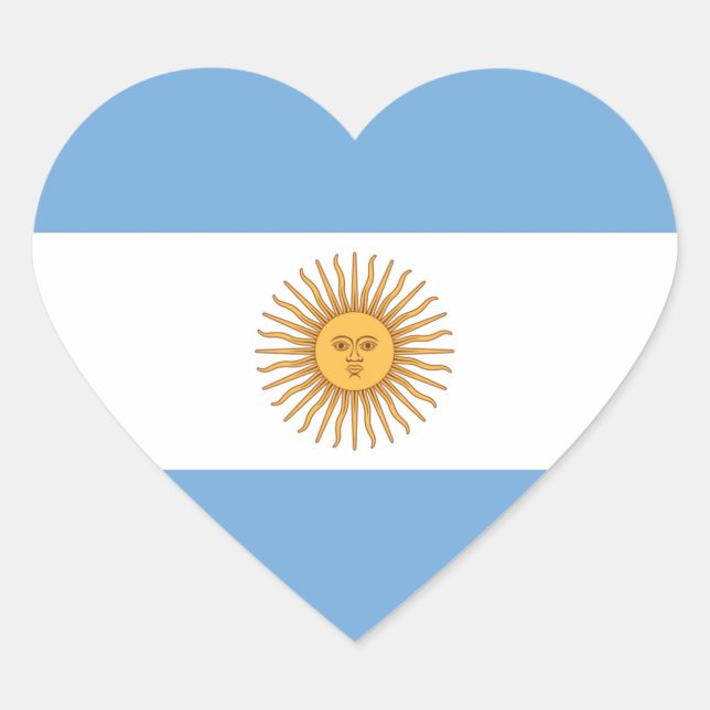 Sticker Cœur Drapeau de l'Argentine (Devant)
