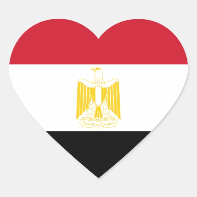 Sticker Cœur Drapeau de l'Égypte (Devant)