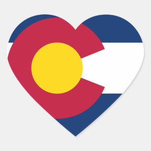 Sticker Cœur Drapeau de l'État du Colorado