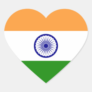 Sticker Cœur Drapeau de l'Inde