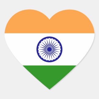 Sticker Cœur Drapeau de l'Inde